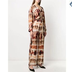 New Nanushka Jax Tie-Dye Tan/Brown Jumpsuit Small